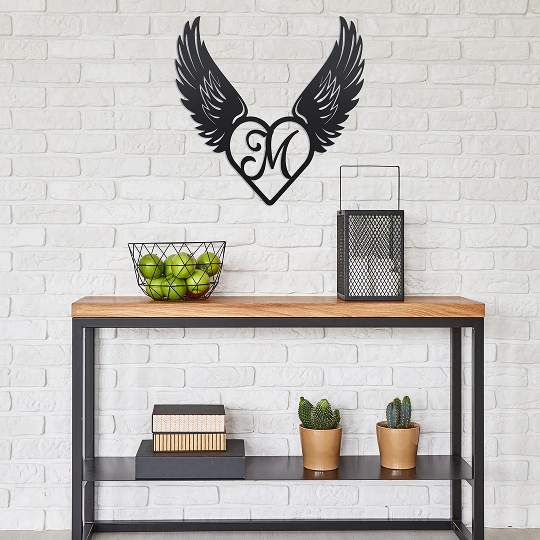 Heart with Angel Wings Monogram