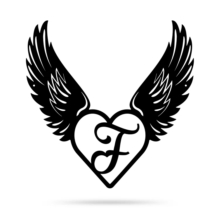 Heart with Angel Wings Monogram - Image 10