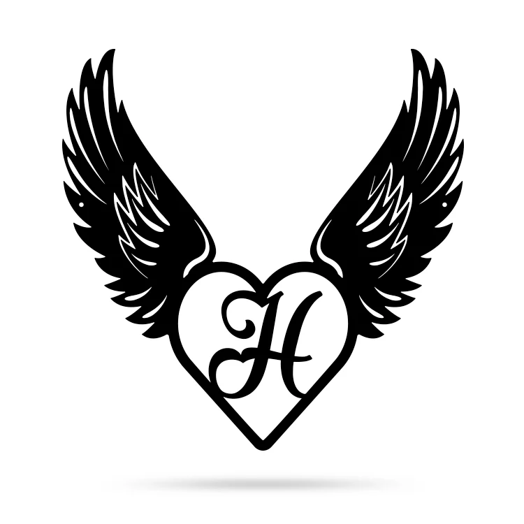 Heart with Angel Wings Monogram - Image 12