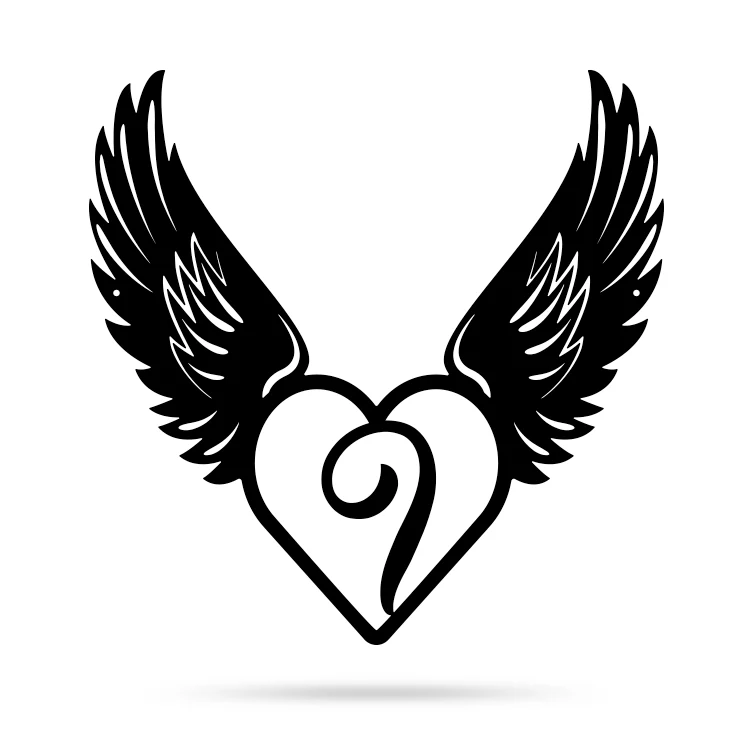 Heart with Angel Wings Monogram - Image 13