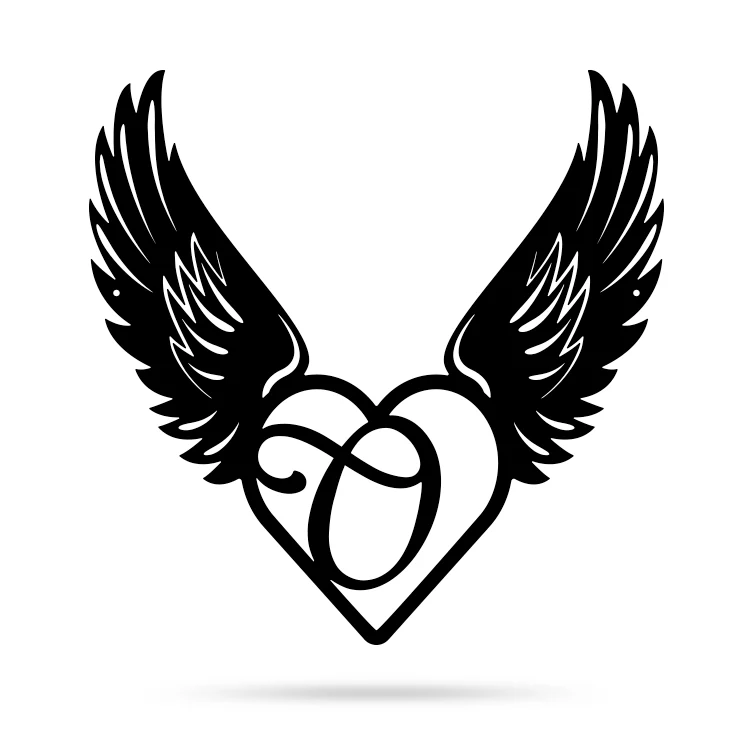 Heart with Angel Wings Monogram - Image 19