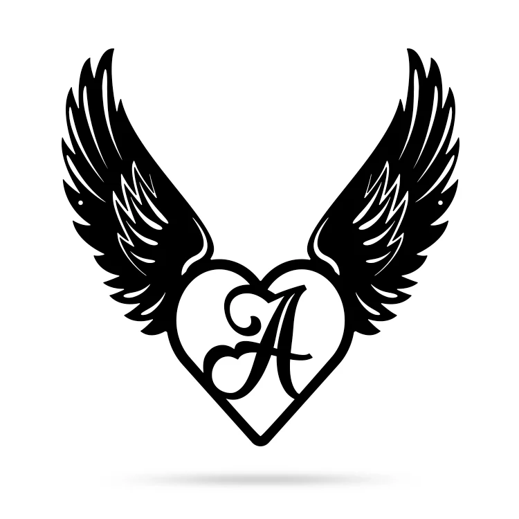 Heart with Angel Wings Monogram - Image 2