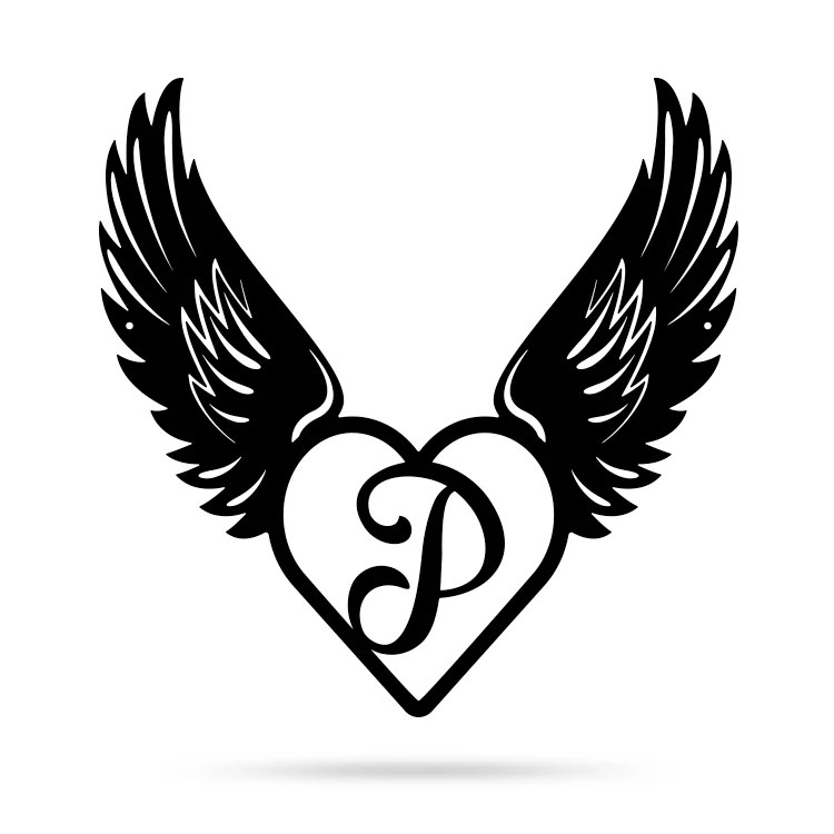 Heart with Angel Wings Monogram - Image 20