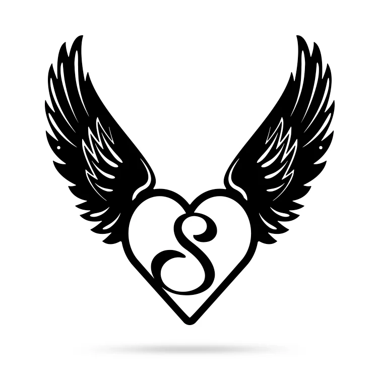 Heart with Angel Wings Monogram - Image 23