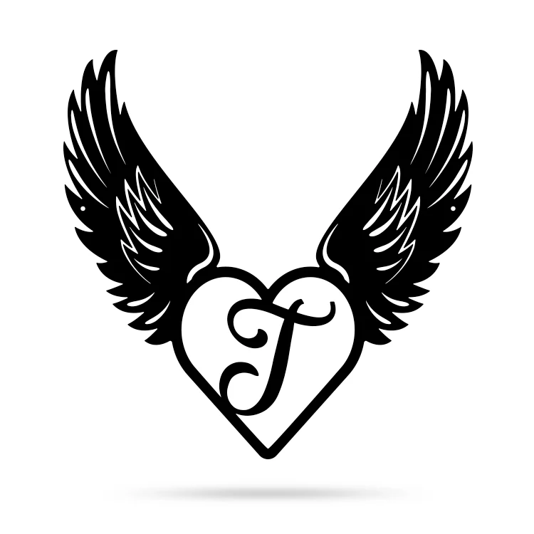 Heart with Angel Wings Monogram - Image 24