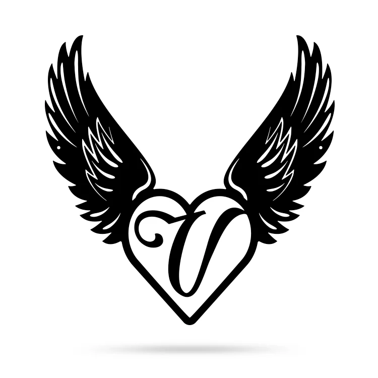 Heart with Angel Wings Monogram - Image 26