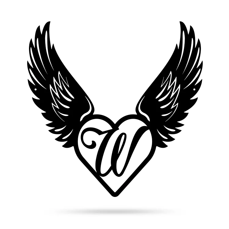 Heart with Angel Wings Monogram - Image 27