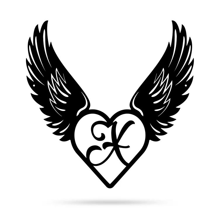 Heart with Angel Wings Monogram - Image 28