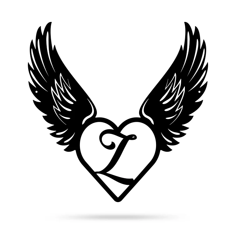 Heart with Angel Wings Monogram - Image 30