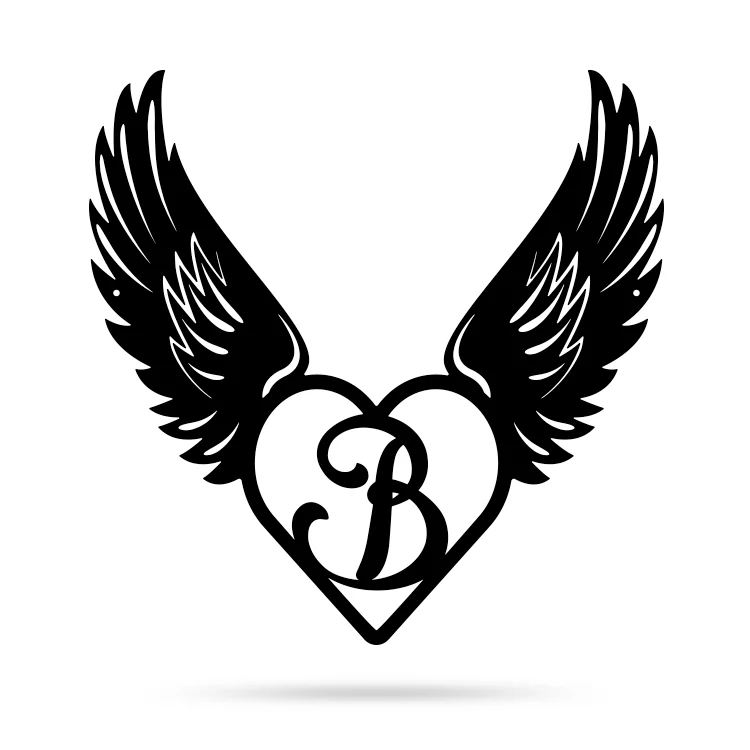 Heart with Angel Wings Monogram - Image 6