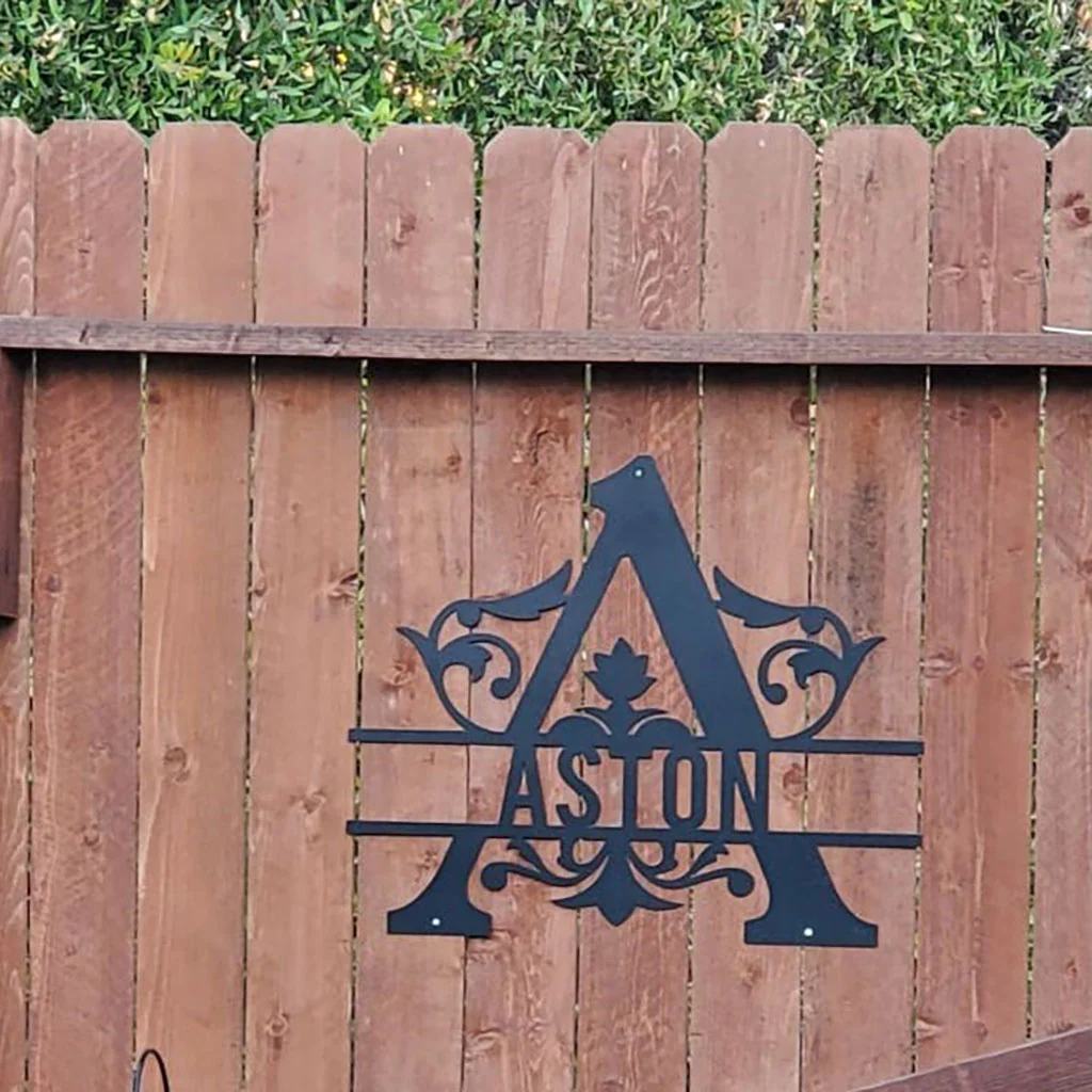 Initial Monogram Metal Sign Decor - Image 4