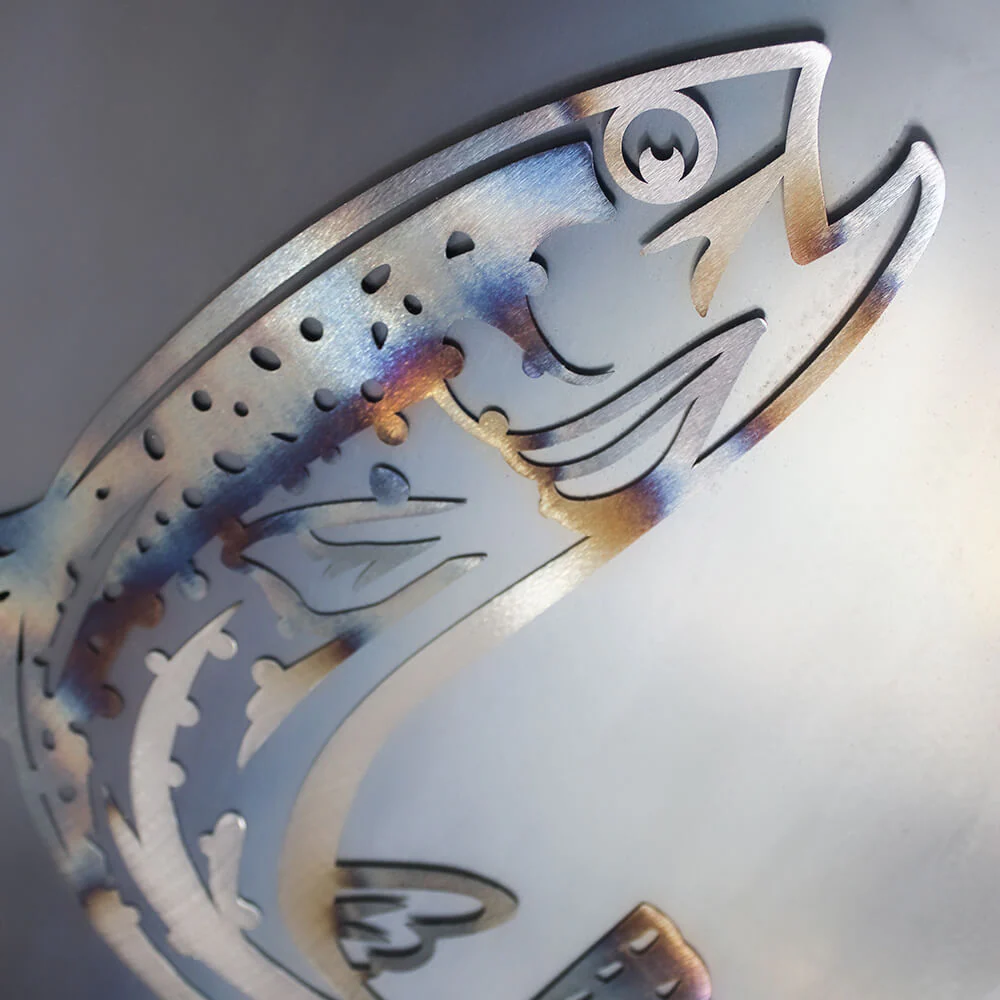 Jumping Trout Metal Wall Art - Image 4