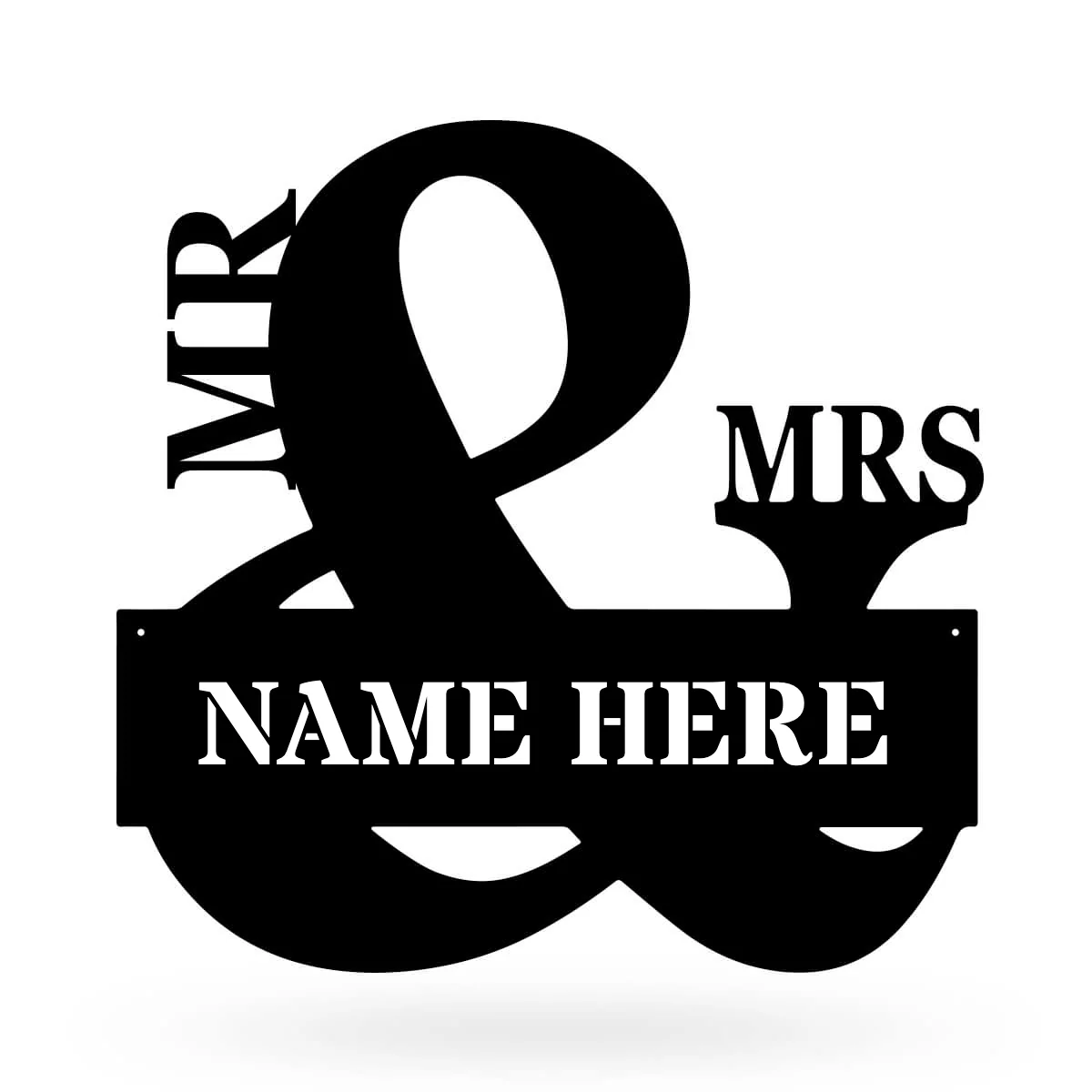 Mr & Mrs Monogram - Personalized Metal Name Sign - Custom Wedding Gift - Image 3