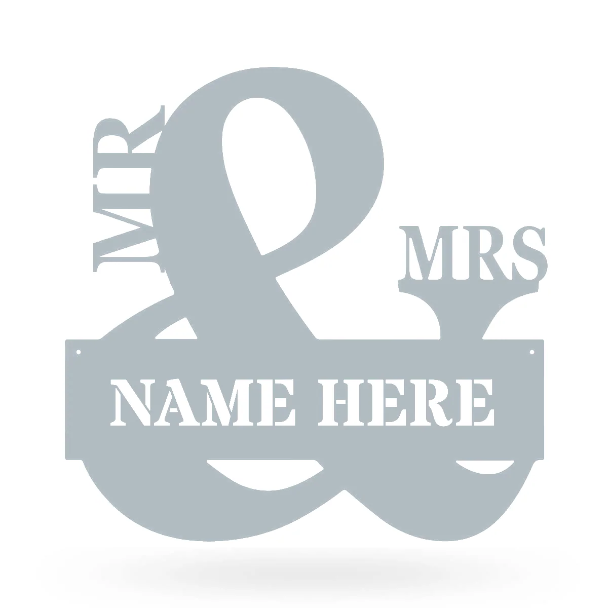 Mr & Mrs Monogram - Personalized Metal Name Sign - Custom Wedding Gift - Image 4