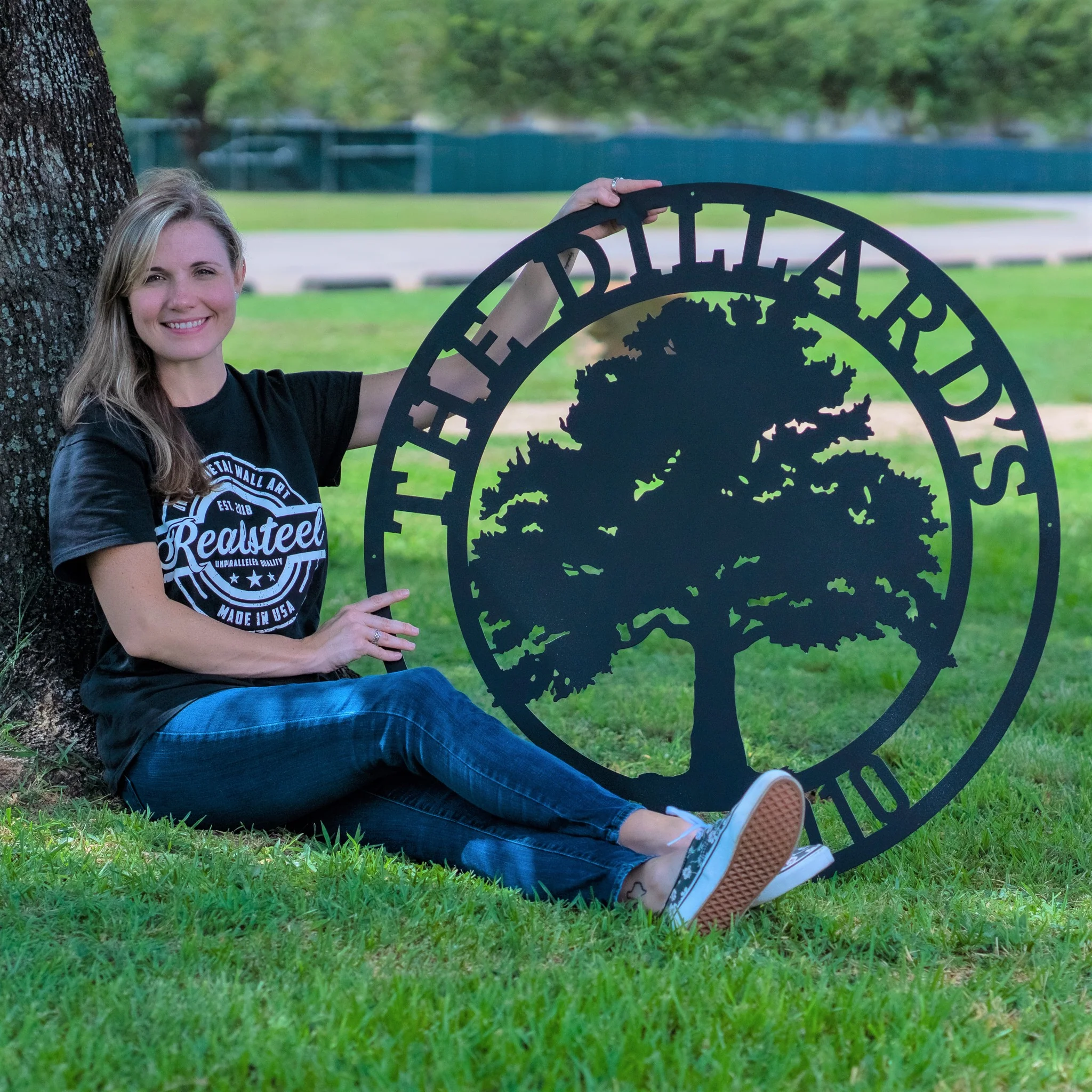 Oak Tree Personalized Metal Name Sign