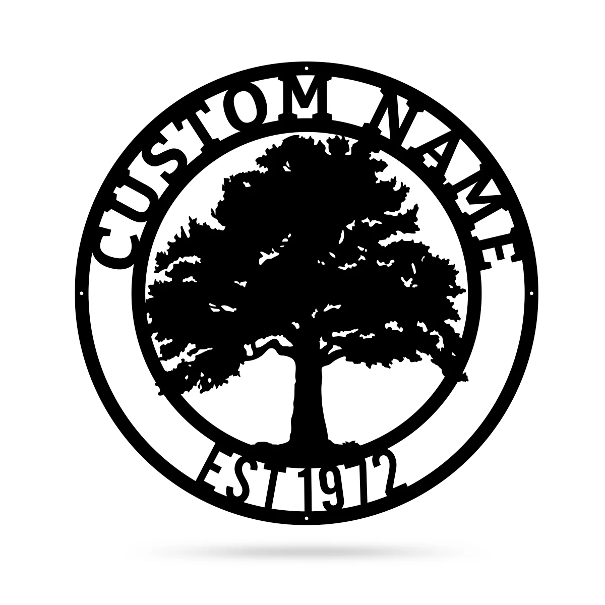 Oak Tree Personalized Metal Name Sign - Image 3
